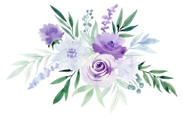 Aquarelboeket van heldere bloemen