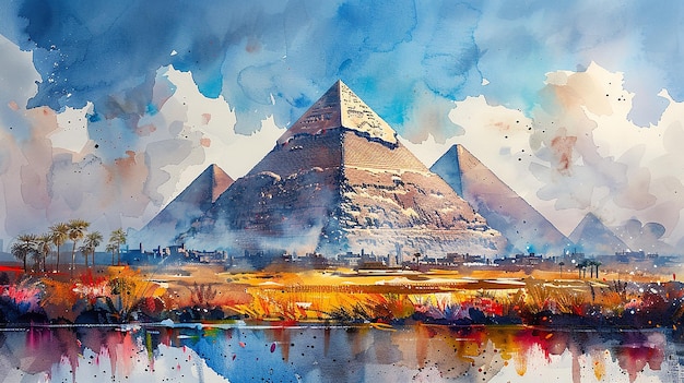Aquarelillustratie van Egypte
