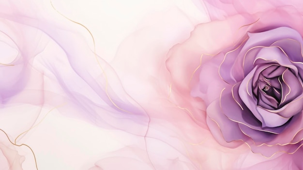 aquarelkunstwerken van roze bloemen