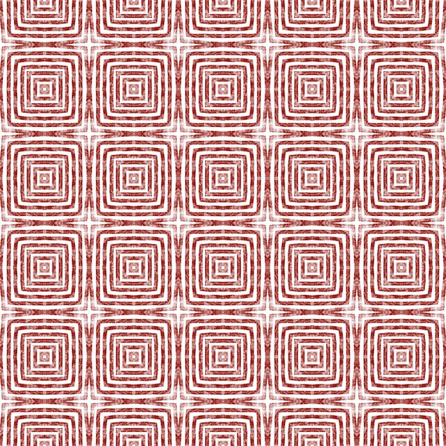 Aquarelpatroon met tegels Wijnrood symmetrisch