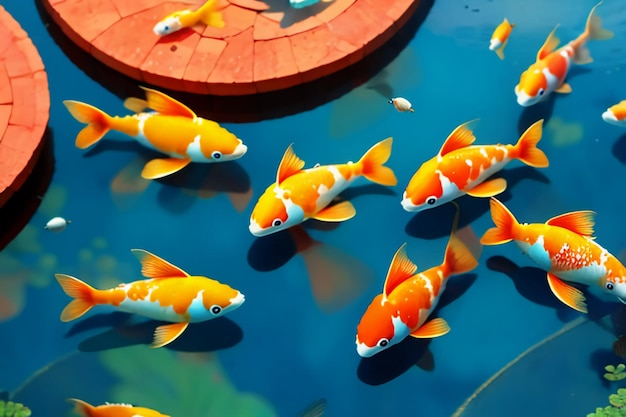 Foto acquario pesci acquario belle razze di koi carta da parati illustrazione di sfondo