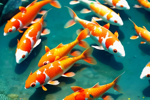 Aquarium fish aquarium beautiful koi breeds wallpaper background illustration