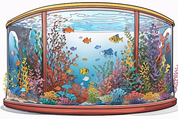 Aquarium kleurrijke illustratie