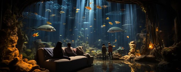 Aquarium Sleepover Event Allowing Guests Background