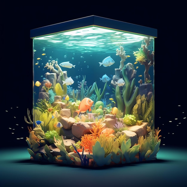 Premium AI Image An Aquarium With A Fish Tank And A Fish Tank With premium-ai-image-an-aquarium-with-a-fish-tank-and-a-fish-tank-with
