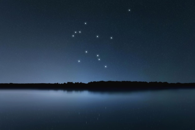 Aquarius star constellation, Night sky, Cluster of stars, Deep space, Zodiac constellation, Water Bearer, Water Carrier