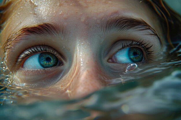 Aquatic serenity female eyes below