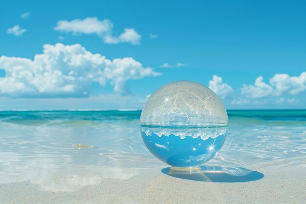 Aquatic Tranquility Glass Ball Water Embracing World Oceans Day