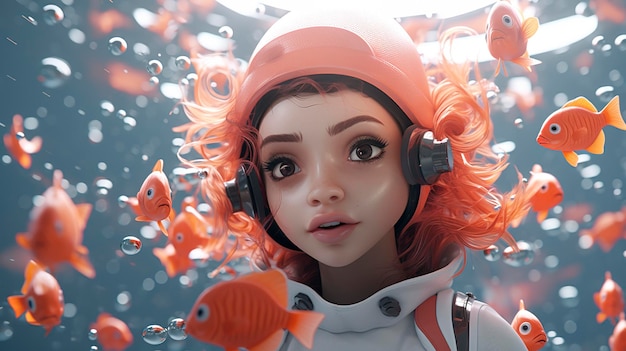 Photo aquatic videography by 3d characters