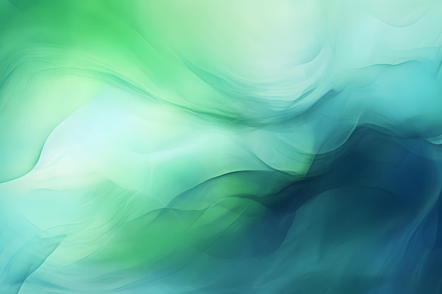 AquaTinged Enigma Abstract Green and Mysterious Blue Interplay