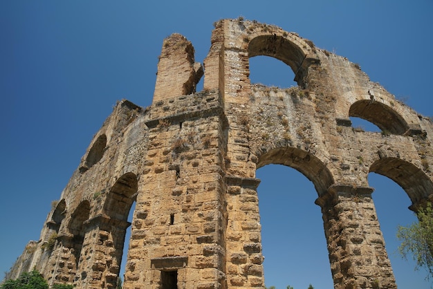 Aqueduct of Aspendos Ancient City in Antalya Turkiye