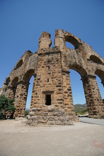 Aqueduct of Aspendos Ancient City in Antalya Turkiye