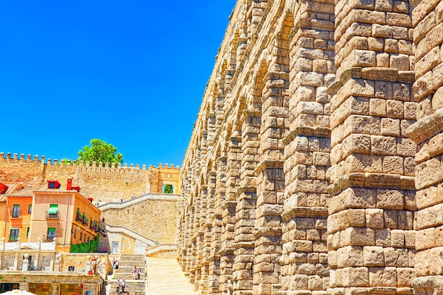 Aqueduct of segovia (or more precisely, the aqueduct bridge) is\
a roman aqueduct in segovia.