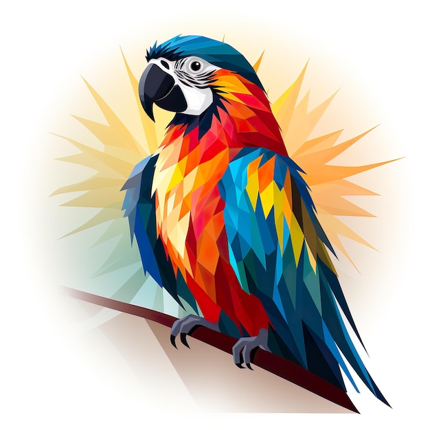 Ara papegaai vogel illustratie op geïsoleerde achtergrond ai gegenereerd