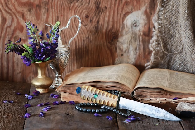 Arab book and flower