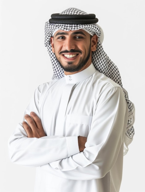 Arab business man with emotion transparent background