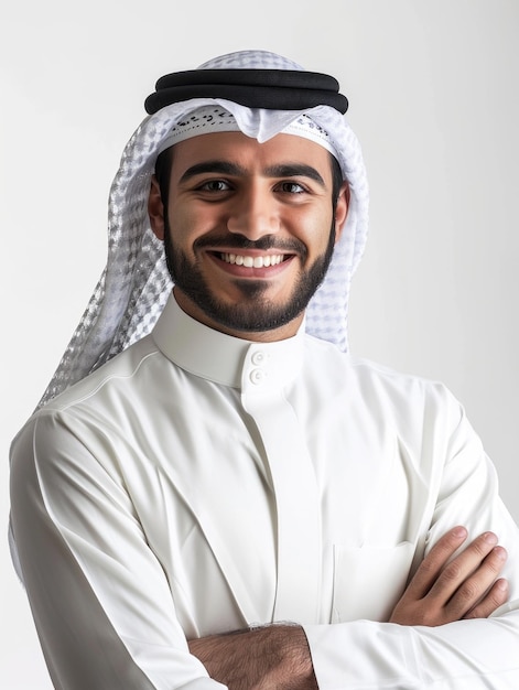 Arab business man with emotion transparent background