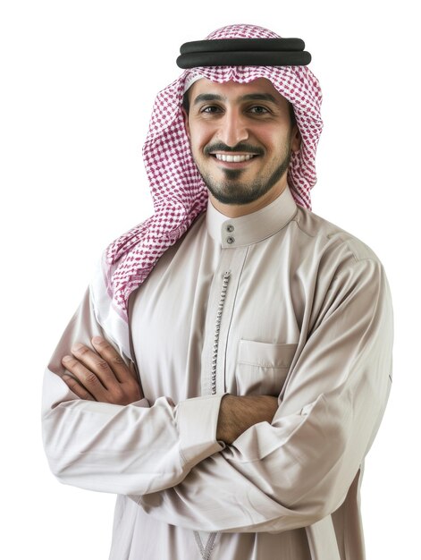 感情が透明な背景を持つアラブのビジネスマン