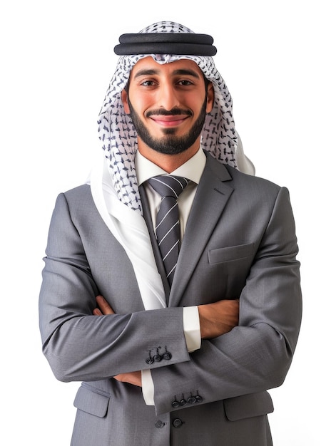 Photo arab business man with emotion transparent background