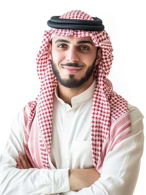 Arab business man with emotion transparent background