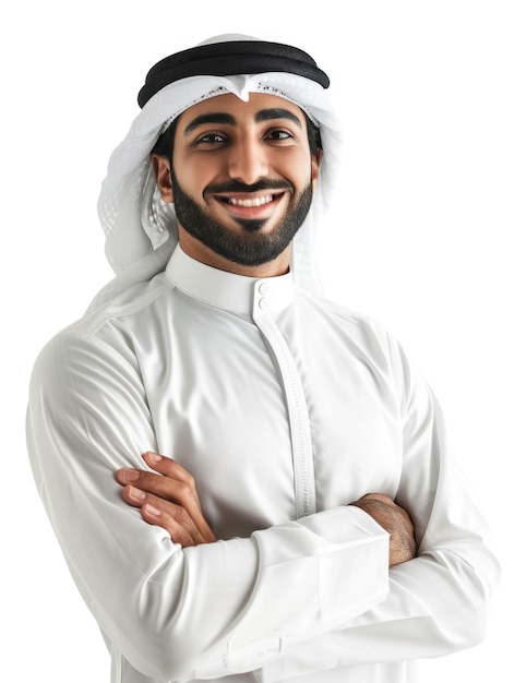 Arab business man with emotion transparent background