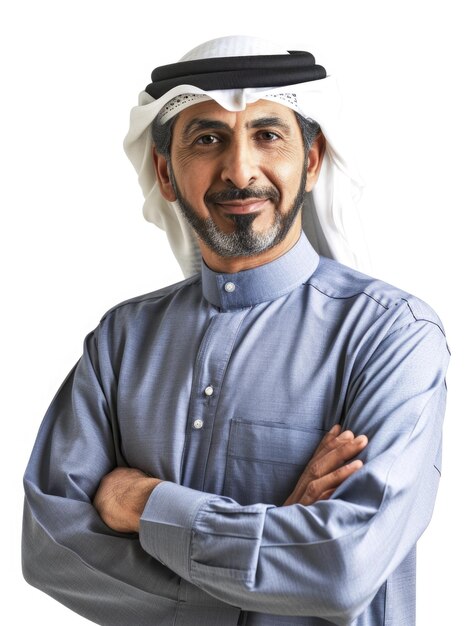 Arab business man with emotion transparent background