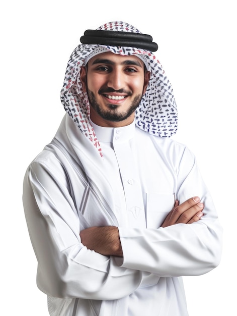 Arab business man with emotion transparent background