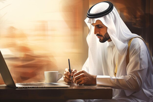 arab businessman in business concept working