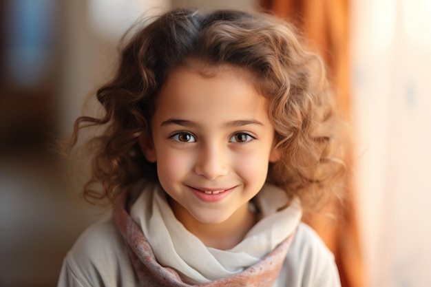 an arab girl kid smile at camera