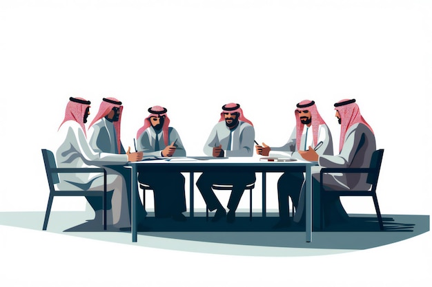 Photo arab gulf men meeting