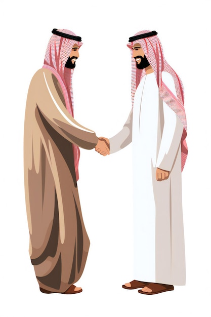 Arab gulf men shaking hands