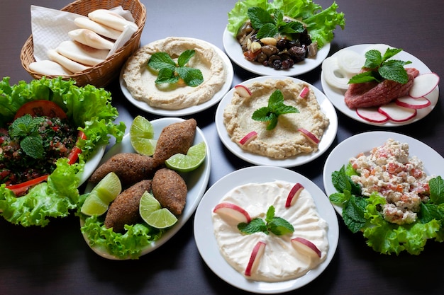 Arab Lebanese food table