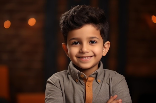 an arab little boy smile at camera