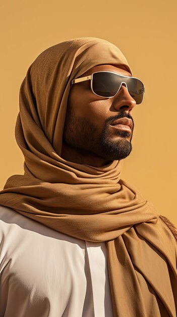 Arab man wearing desert goggle glasses