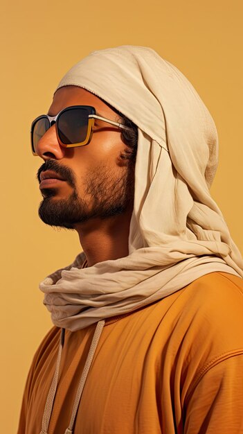 Arab man wearing desert goggle glasses