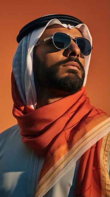 Arab man wearing glasses