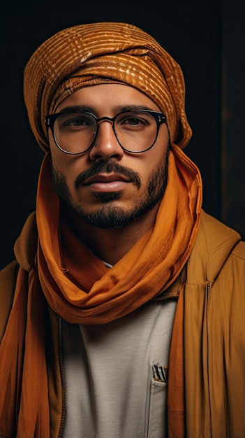 Arab man wearing glasses
