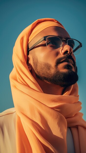 Arab man wearing glasses