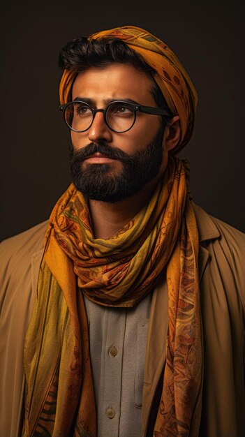 Arab man wearing glasses