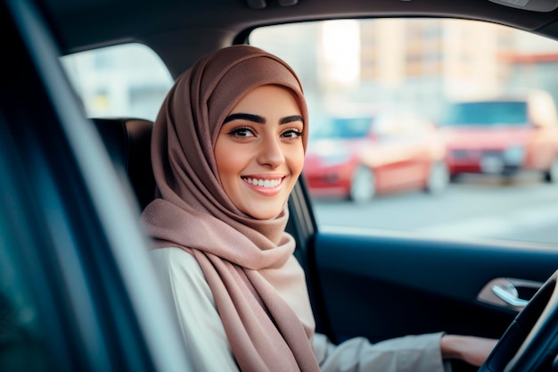 arab woman driving a car