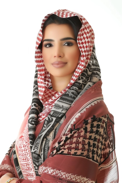 白い背景のアラブ人女性