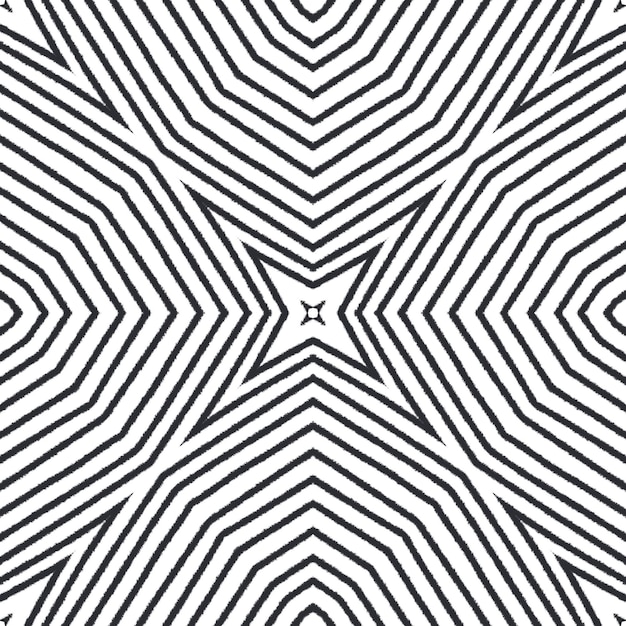 Arabesque hand drawn pattern Black symmetrical