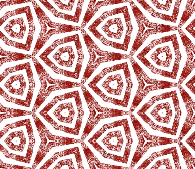 Arabesque hand drawn pattern. Wine red symmetrical kaleidoscope background. Textile ready delicate print, swimwear fabric, wallpaper, wrapping. Oriental arabesque hand drawn design.