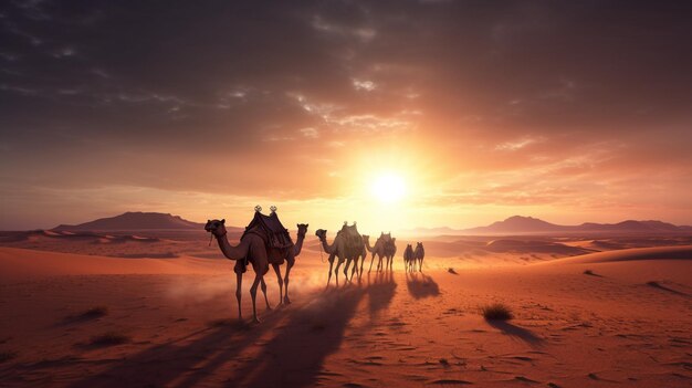 아라비아 사막 HD 8K 벽지 사진