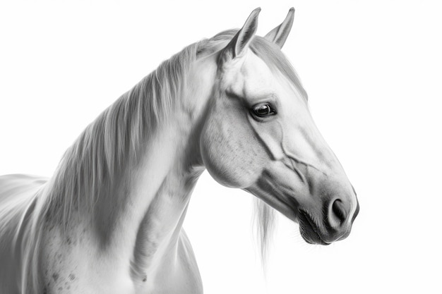 Арабская лошадь на белом фоне Генеративный AI