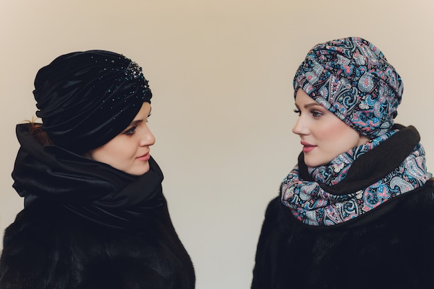 Arabian ladies wearing Wool cap