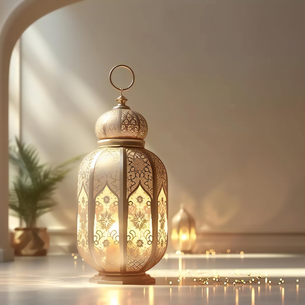 Арабская роскошь Чистая 3D-рендер Лампа фонарей