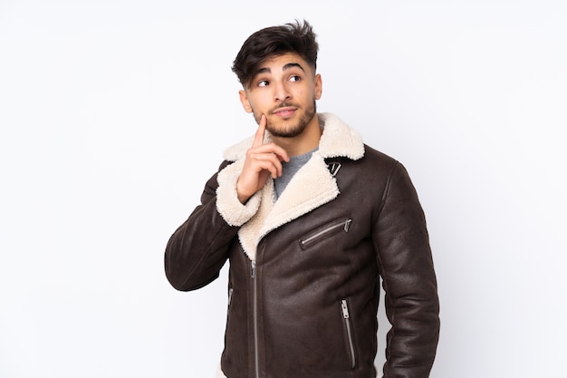 Arabian man in a leather jacket