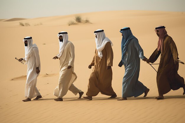 Arabian men doing daily activity