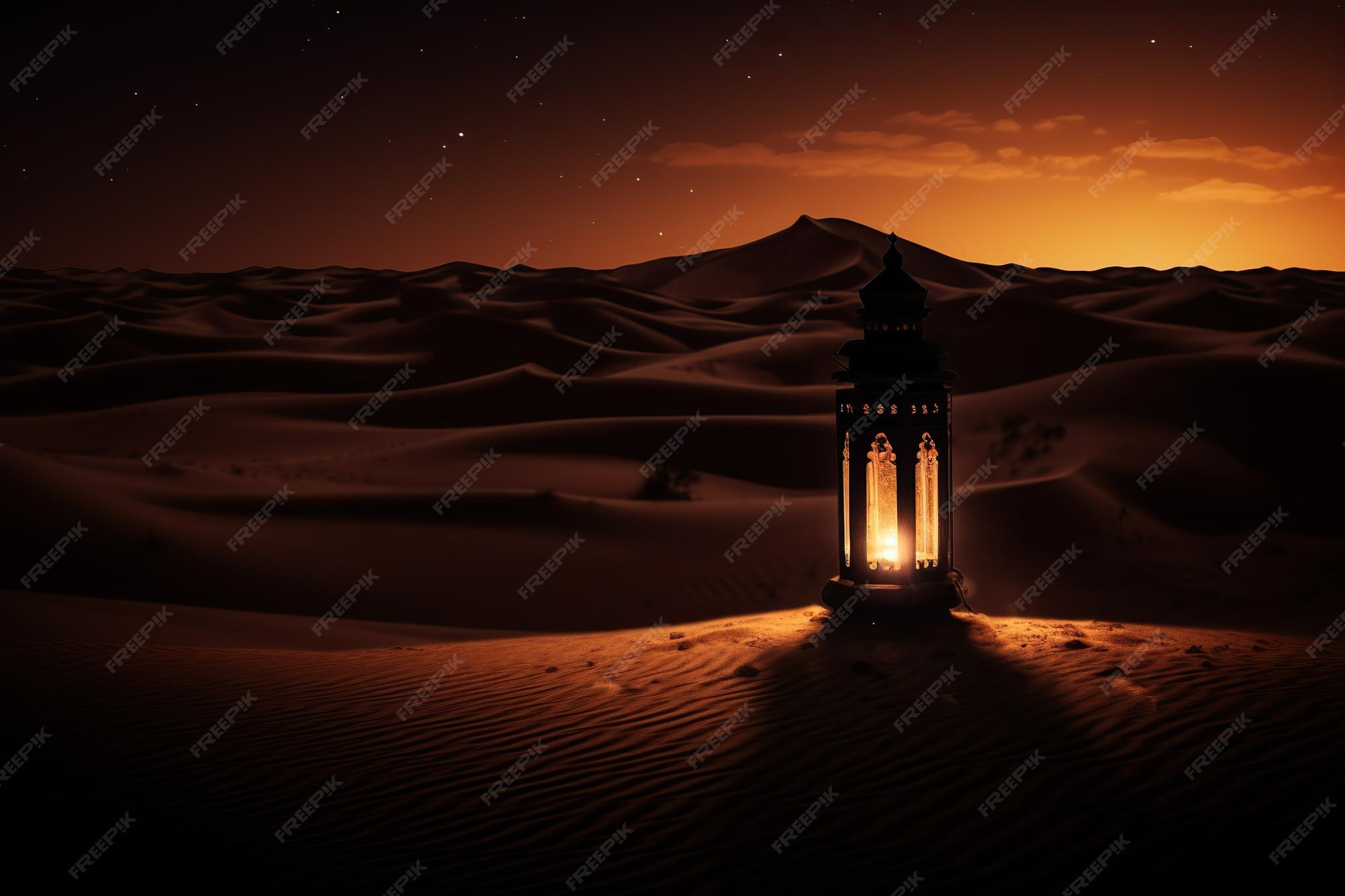 Premium AI Image | Arabian Nights Enchanting Lanterns in the Desert 